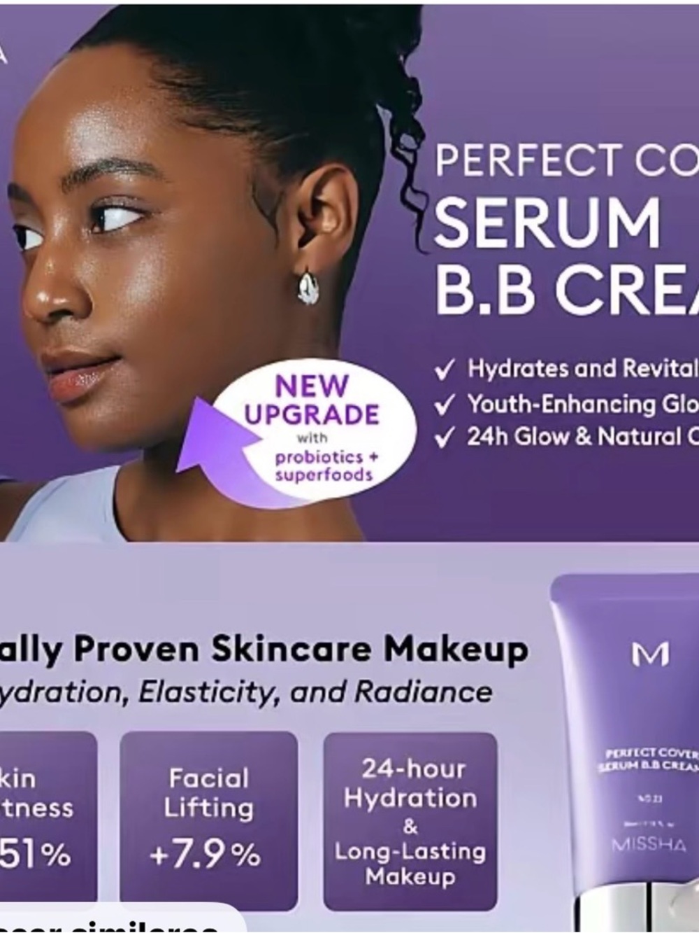 MISSHA Perfect Cover Serum BB Cream - Purple Hydrating Glow